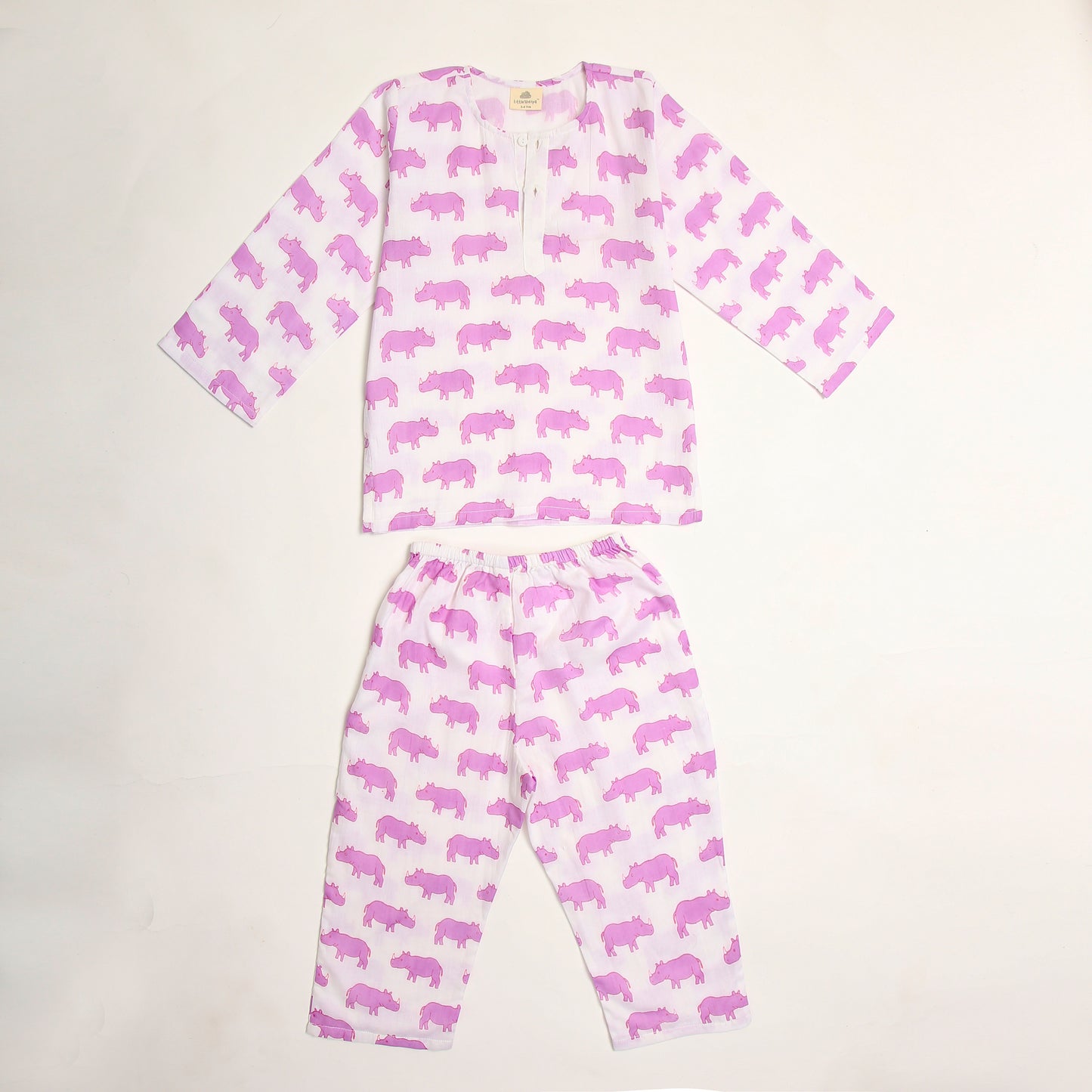 Purple Chitwan Rhino Kurta Pyjama SS 24