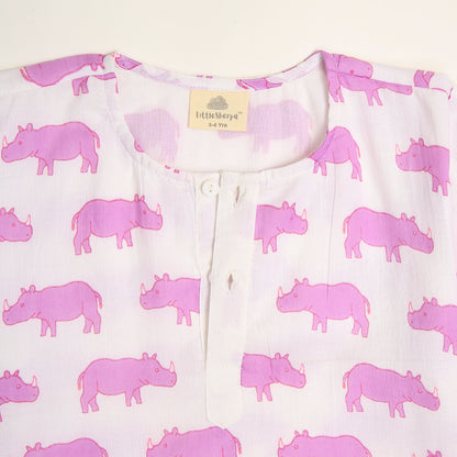 Purple Chitwan Rhino Kurta Pyjama SS 24