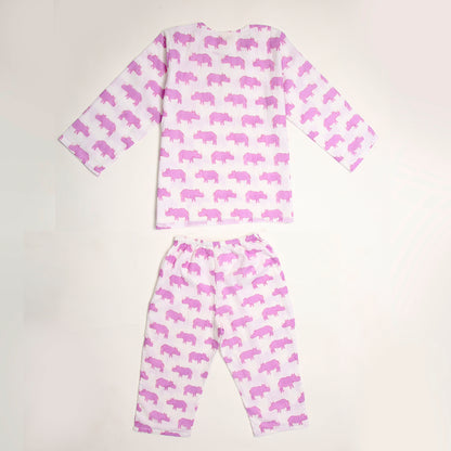 Purple Chitwan Rhino Kurta Pyjama SS 24