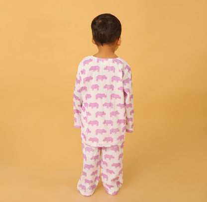 Purple Chitwan Rhino Kurta Pyjama SS 24