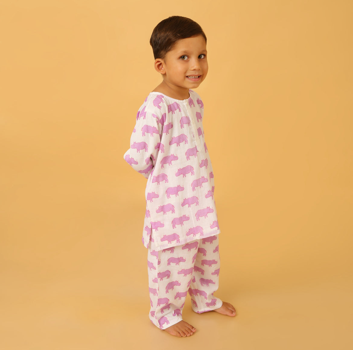 Purple Chitwan Rhino Kurta Pyjama SS 24