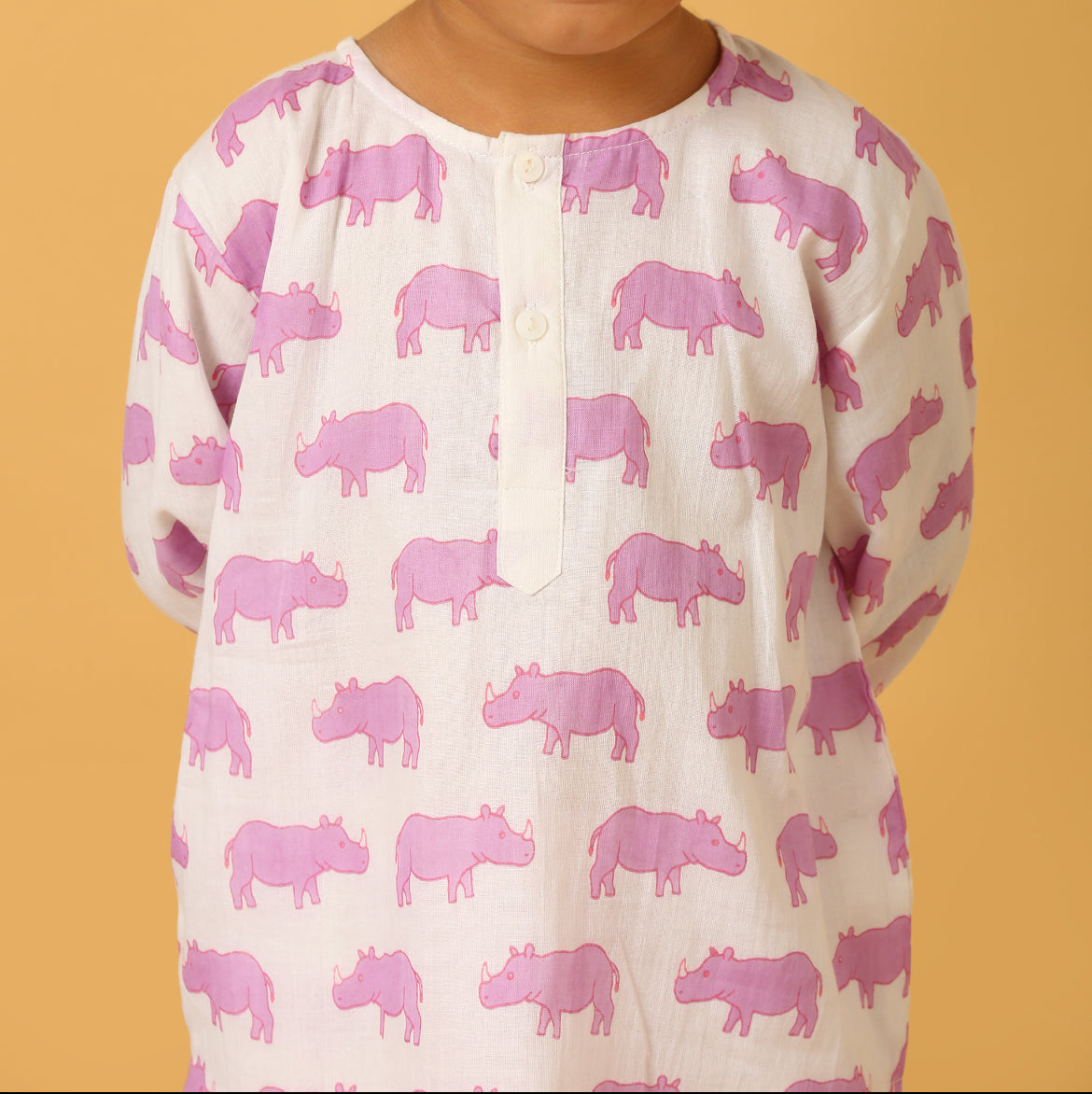 Purple Chitwan Rhino Kurta Pyjama SS 24
