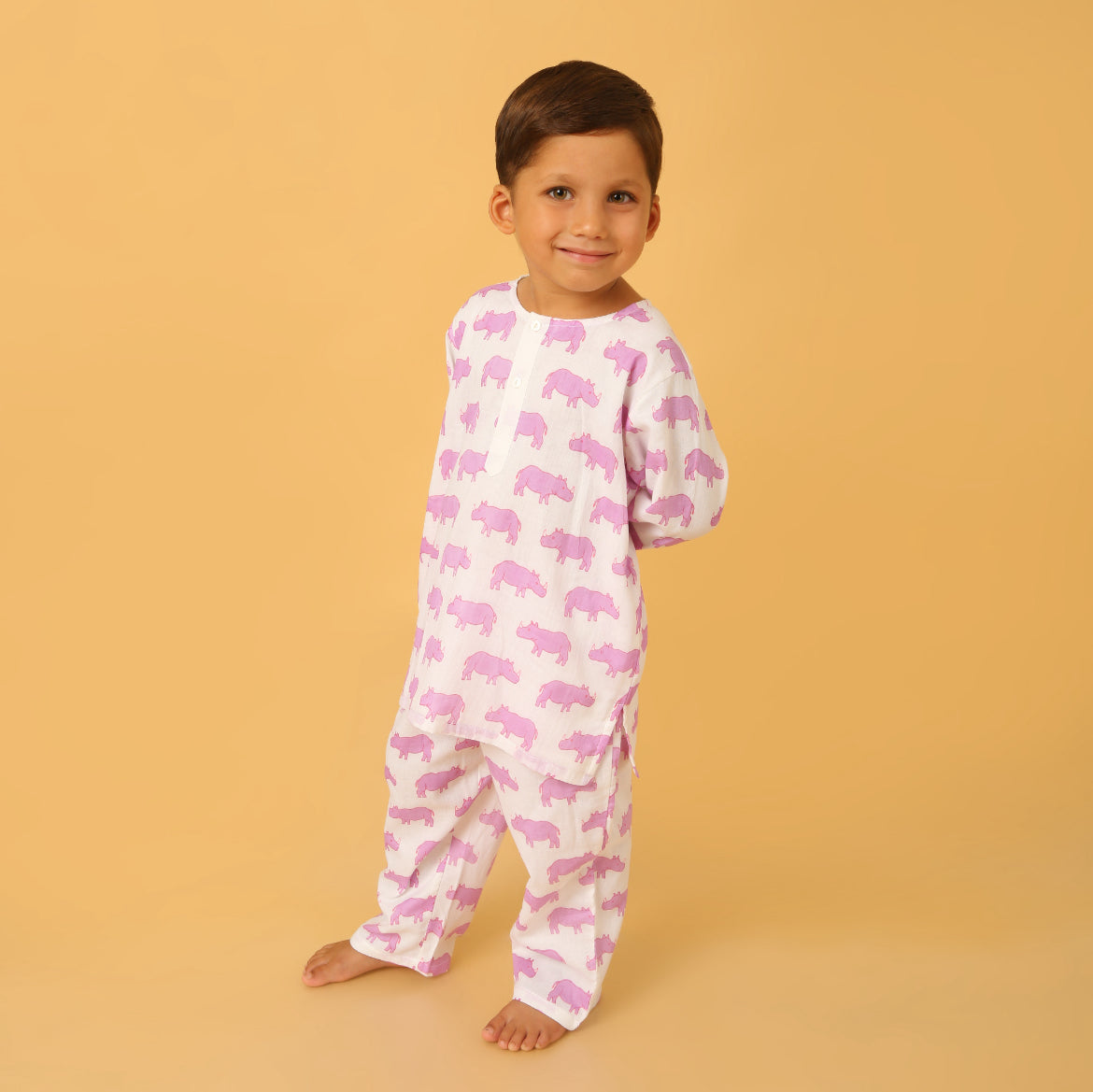 Purple Chitwan Rhino Kurta Pyjama SS 24