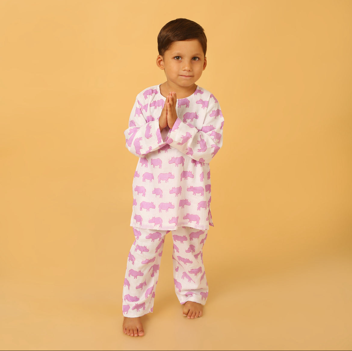 Purple Chitwan Rhino Kurta Pyjama SS 24