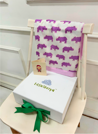 Purple Chitwan Rhino Kurta Pyjama SS 24